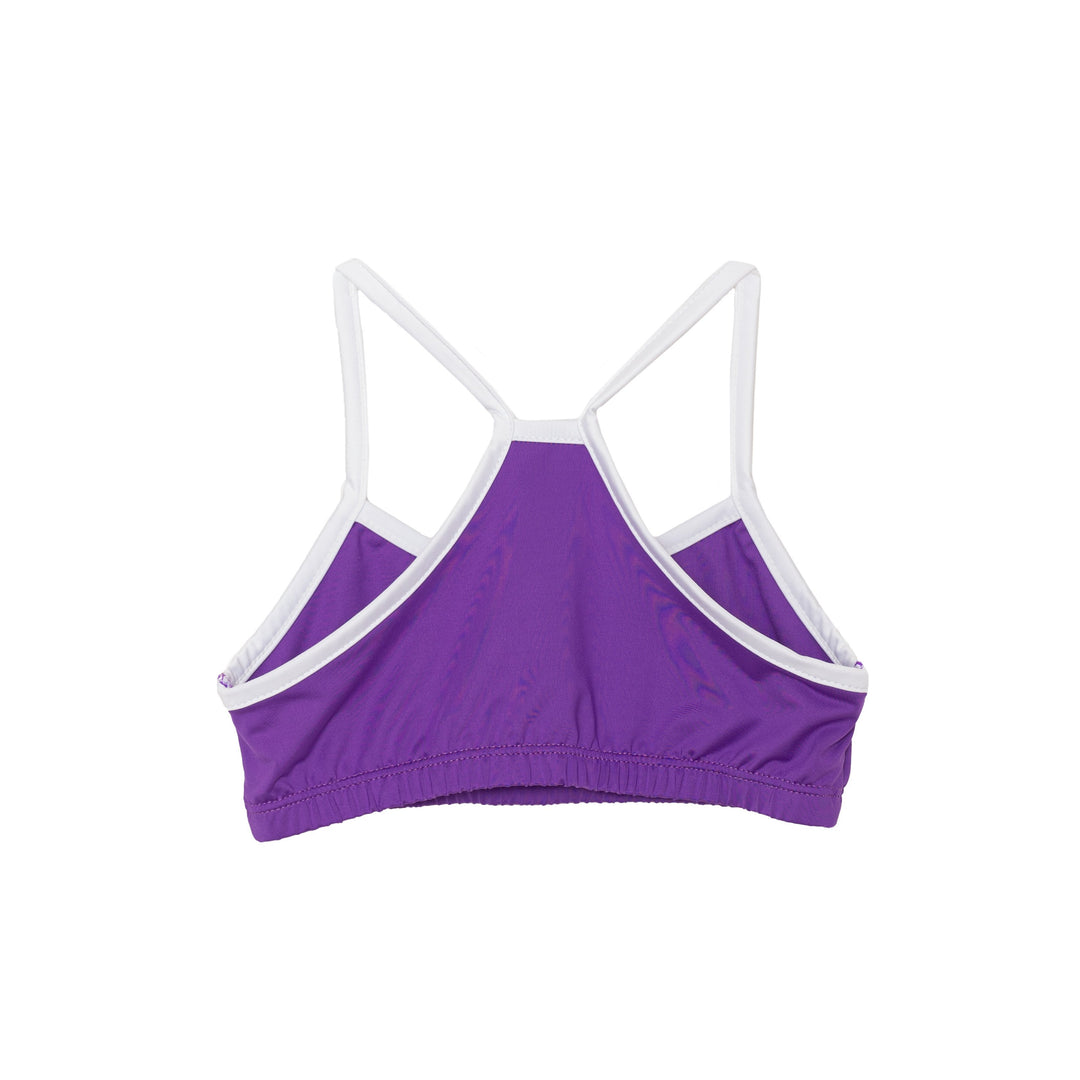 Briana Sports Bra - Purple Athleisure / White Welting
