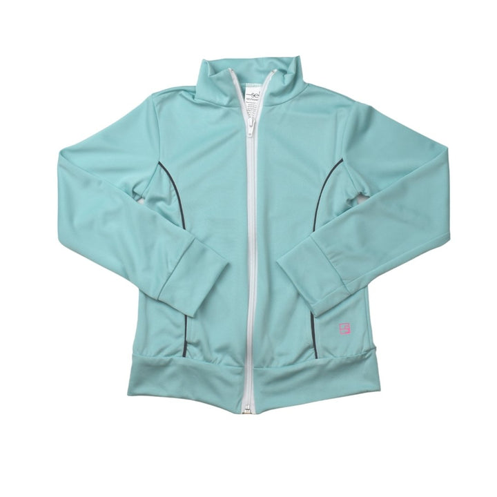 Juliet Jacket - Turquoise Athleisure / Navy Piping