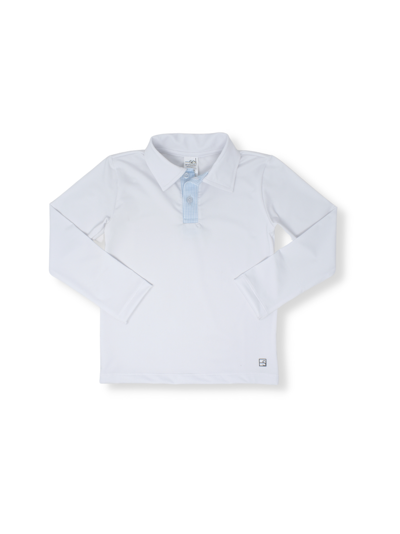 Parker Polo LS - White/Blue MG
