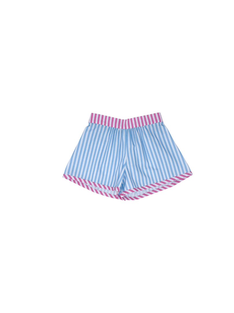 Natalie Short - Cotton Candy Blue Stripe / Flamingo Pink Stripe