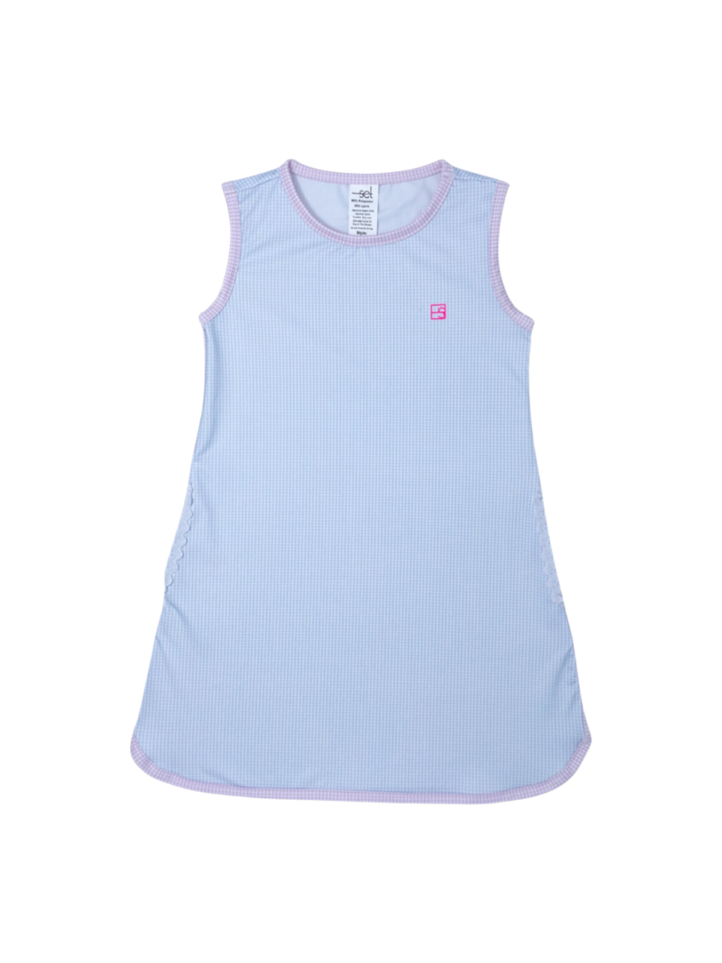 Tinsley Tennis Dress - Cotton Candy Blue Minigingham / Cotton Candy Pink Minigingham
