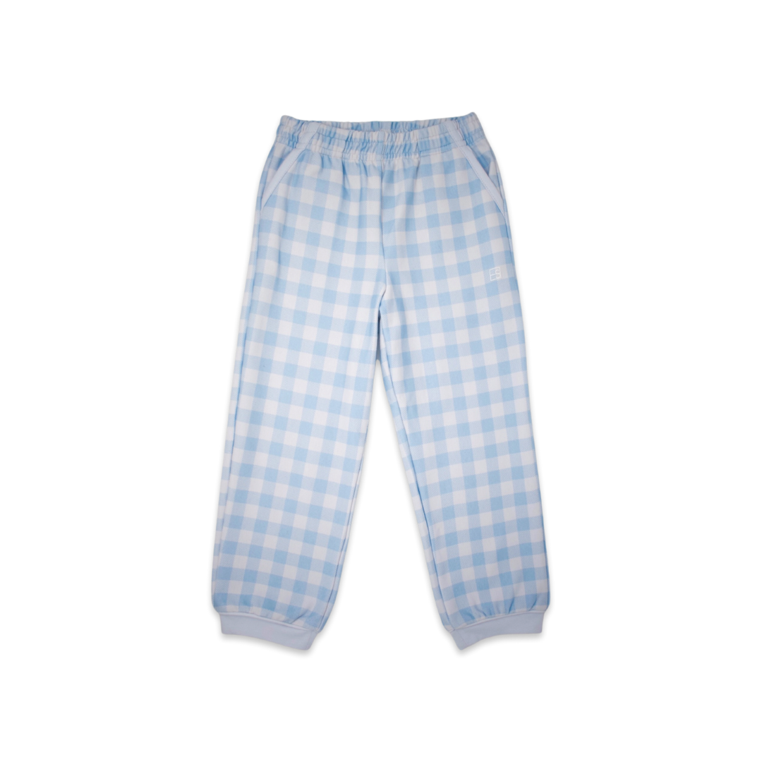 Beloved Banded Pant -  Cotton Candy Blue Buffalo Check