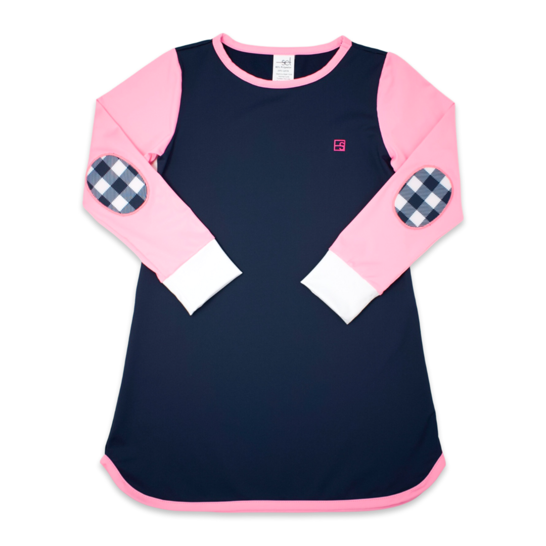Tinsley Tennis Dress LS - Nantucket Navy, Pink, Nantucket Navy BC