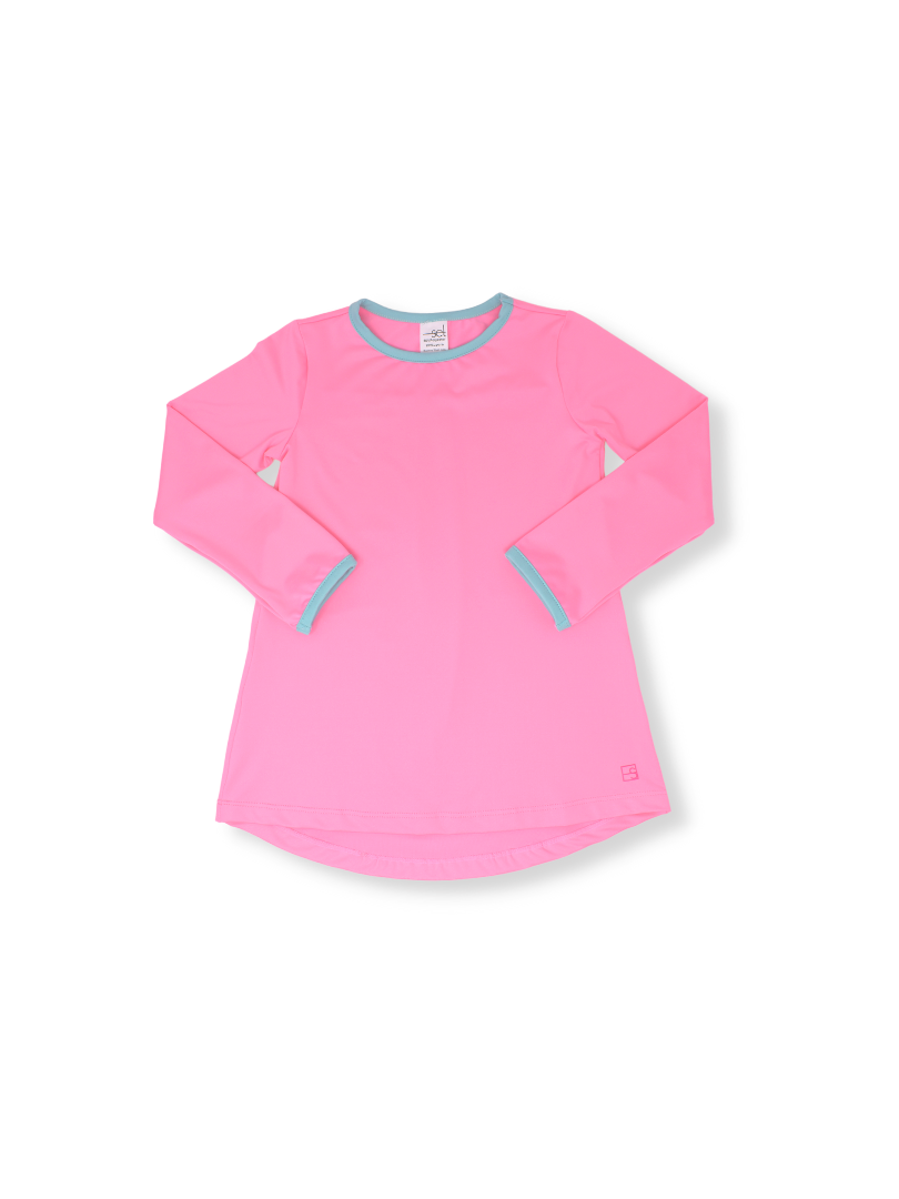 Lindsay Long T LS - Flamingo Pink, Totally Turquoise