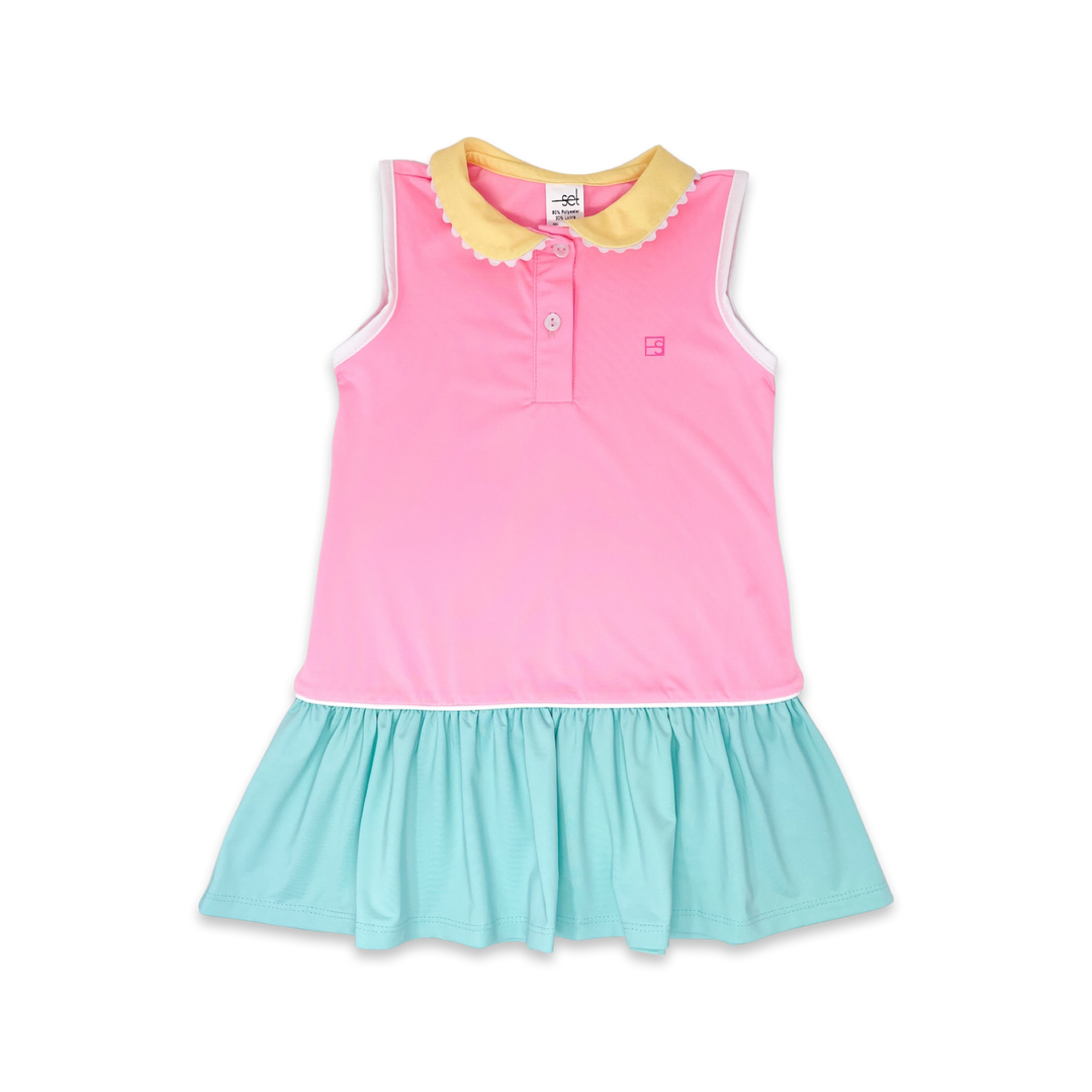 Darla Dress - Flamingo Pink, Totally Turquoise, Luscious Lemonade