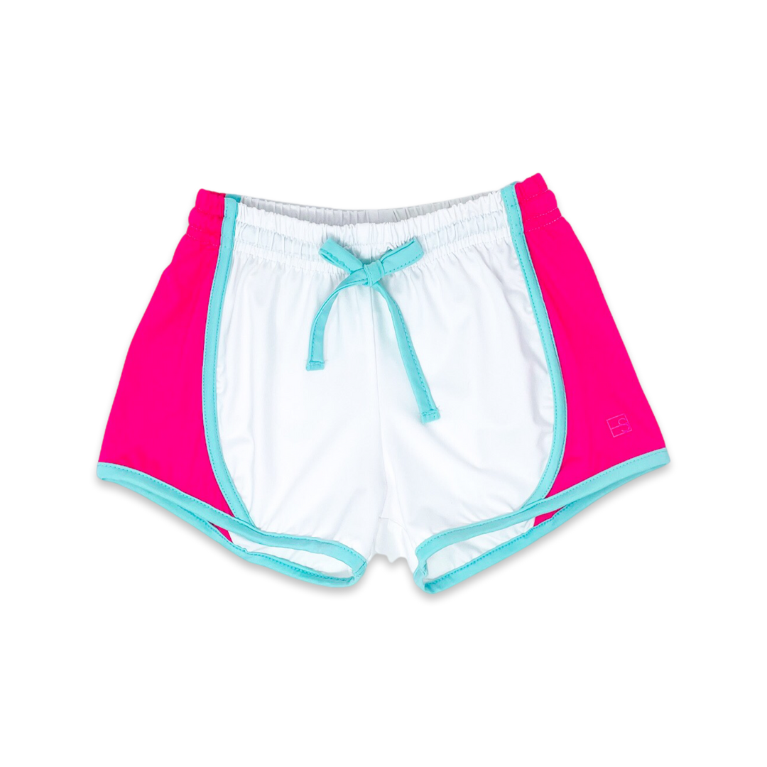 Elise Short - Pure Coconut, Power Pink, Totally Turquoise